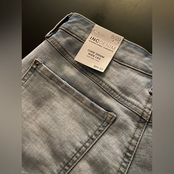 INC INTERNATIONAL CONCEPTS Blue High Rise Wide Leg Crop Denim Jeans sz 8 (NWT) - Picture 10 of 10